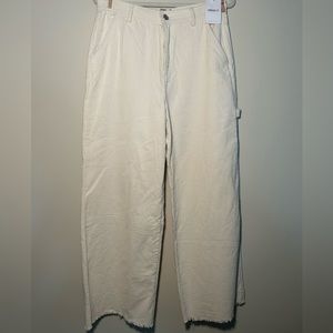 Forever 21 cream corduroy wide leg pants